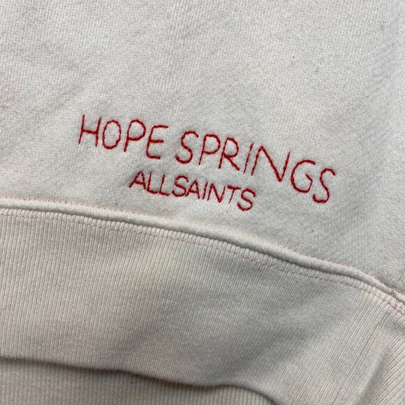 All Saints Sweatshirt Men's S Beige Hope Springs Crewneck Pullover - Picture 5 of 11